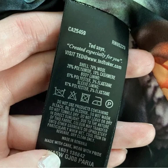 Ted Baker Rosess Wool Wrap Short Coat in Red - Picture 4 of 4